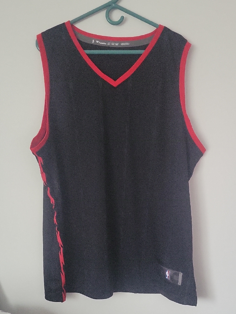 NBA Black Jersey with Red, White, and Blue Logo